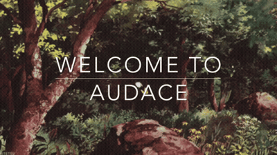 Sign Saying Welcome To Audace In Forest GIF