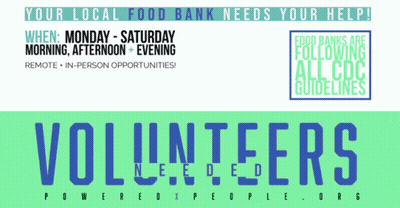 Sign Saying Your Local Food Bank Needs Your Help Volunteers Needed GIF