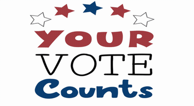 Sign Saying Your Vote Counts With Stars GIF
