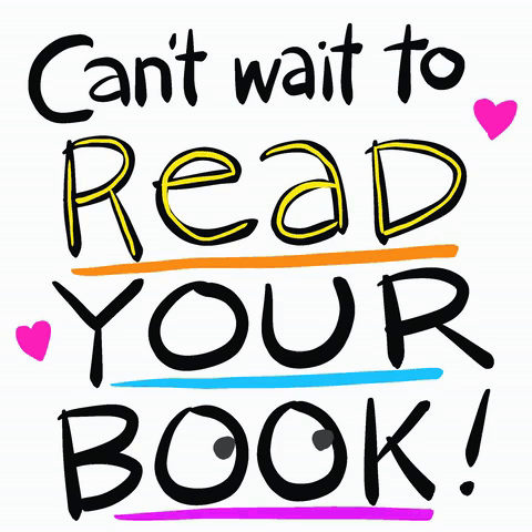 Sign That Says Can't Wait To Read Your Book GIF