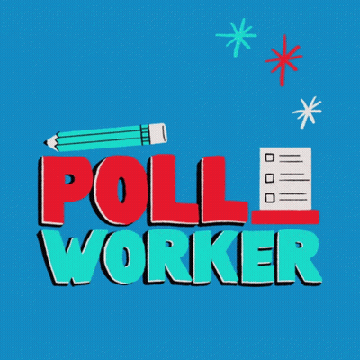 Sign Up To Be A Poll Worker In Florida With A Blue Background GIF
