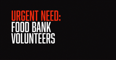 Sign Urgent Need Food Bank Volunteers GIF