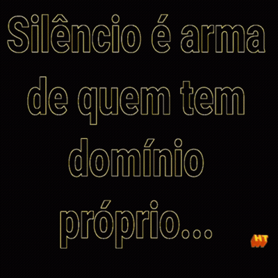 Silencio E Arma De Quem Tem Dominio Proprio Gold On Black GIF