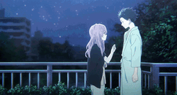 Silent Voice Nishimiya Touching Ishida GIF