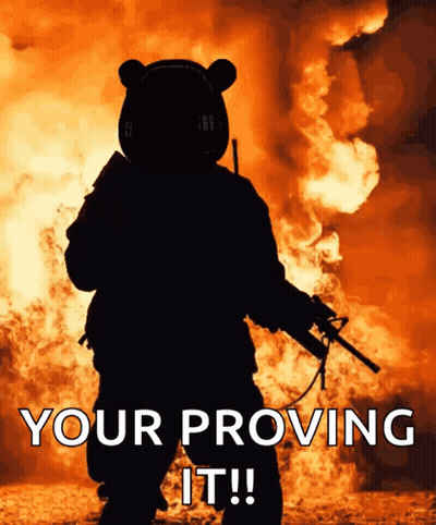 Silhouette Bear Holding Gun Your Proving It GIF