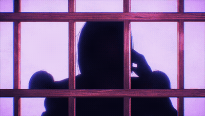 Silhouette Behind Wooden Fence GIF