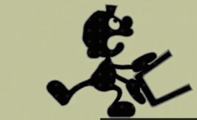 Silhouette Cartoon Character Running With Bucket GIF