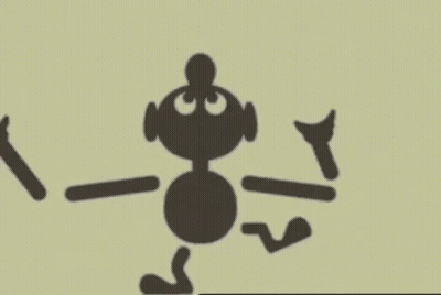 Silhouette Cartoon Character With Sword And Hammer GIF