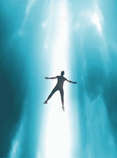 Silhouette Floating Arms Outstretched GIF