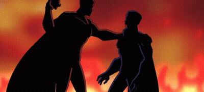 Silhouette Holding Another Man's Arm GIF