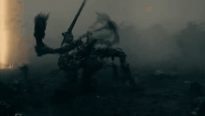 Silhouette Holding Sword GIF