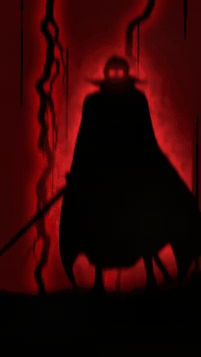 Silhouette Holding Sword In Dark Room GIF