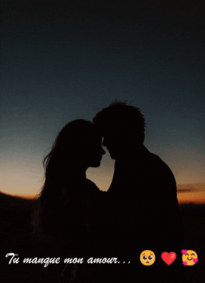 Silhouette Man And Woman Kissing Tu Mange Mon Amour GIF