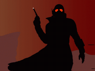 Silhouette Man Holding Cane And Cigarette GIF