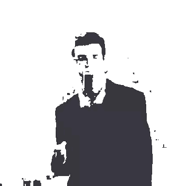 Silhouette Man In Suit With E Sticker