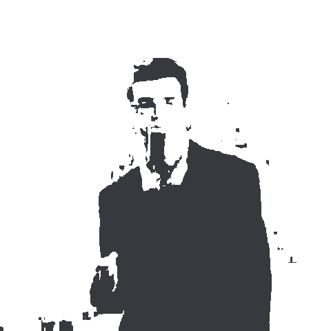 Silhouette Man In Suit With E Sticker