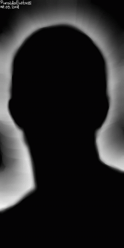 Silhouette Man Red Eyes Smiling Face GIF