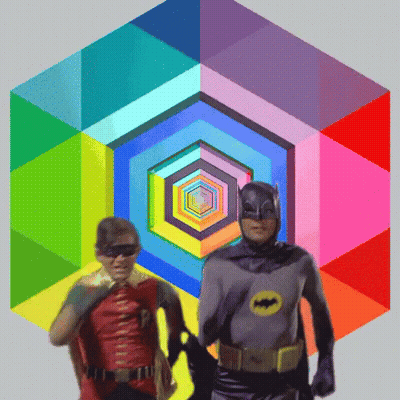 Silhouette Man Urinating In Front Of Batman Logo Saying Come Donk GIF
