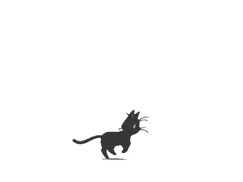 Silhouette Of Cat Jumping Sticker
