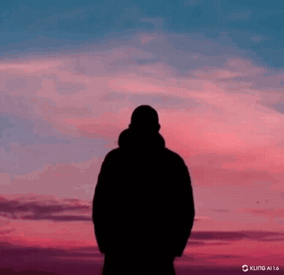 Silhouette Of Man At Sunset GIF