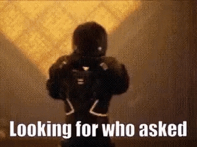 Silhouette Of Man Holding Gun Saying Looking For Who Asked GIF