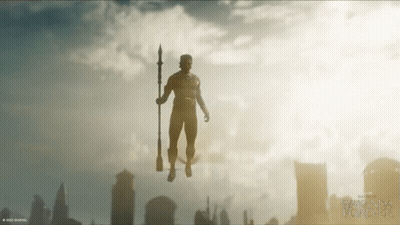 Silhouette Of Man Holding Spear Wakanda Forever GIF