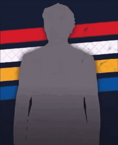 Silhouette Of Man In Colorful Stripes GIF