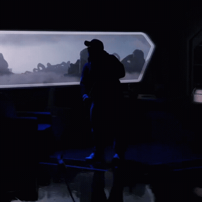 Silhouette Of Man In Dark Room GIF