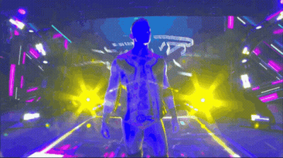 Silhouette Of Man In Dark Room With Yellow Light GIF