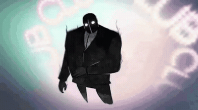 Silhouette Of Man In Suit And Tie Standing In Air GIF