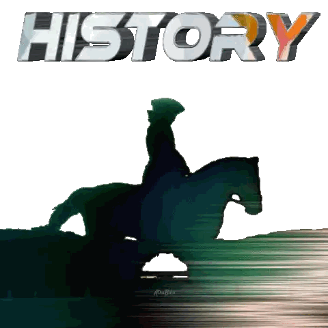 Silhouette Of Man Riding Horse History Sticker