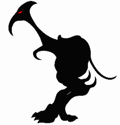 Silhouette Of Monster With Red Eyes GIF