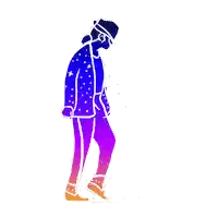 Silhouette Of Person Dancing In Blue And Purple Sticker