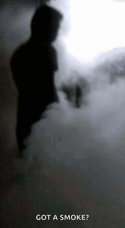 Silhouette Of Person In Smoke-Filled Room GIF