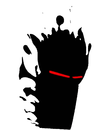 Silhouette Of Person's Face With Red Eyes Sticker