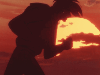 Silhouette Of Person Standing In Front Of Sun GIF