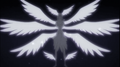 Silhouette Of Person With White Wings GIF