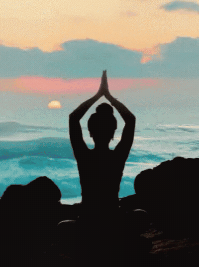 Silhouette Of Woman In Yoga Pose GIF