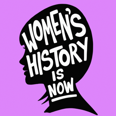 Silhouette Of Woman Saying Women's History Is Now GIF