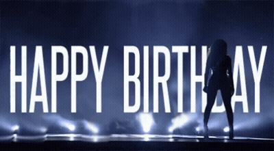 Silhouette Of Woman Standing In Front Of Happy Birthday Sign GIF