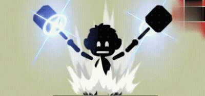 Silhouette Person Holding Hammer And Cube GIF