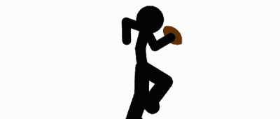 Silhouette Person Laying Down With Fumble GIF