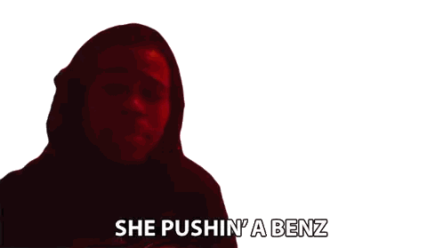 Silhouette Person She Pushin Benz Sticker