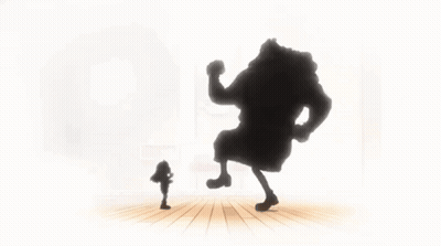 Silhouette Person Standing Next To Larger Person GIF