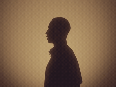 Silhouette Person With Glowing Eyes GIF