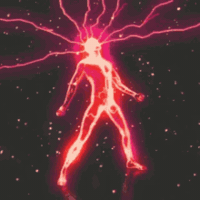 Silhouette Person With Lightning Bolts GIF