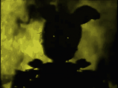Silhouette Rabbit With Bow Tie On Yellow Background GIF