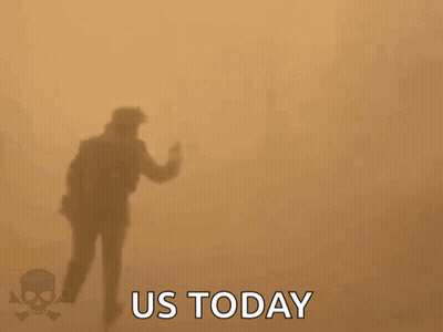 Silhouette Running Man Sandstorm Us Today GIF