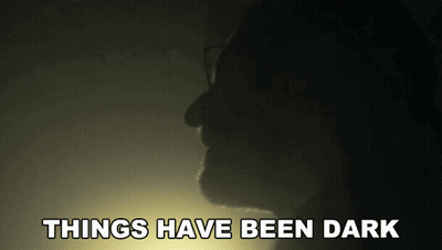 Silhouette Saying Things Have Been Dark GIF