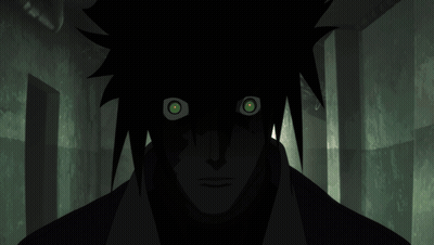 Silhouette With Green Eyes And Black Hair GIF